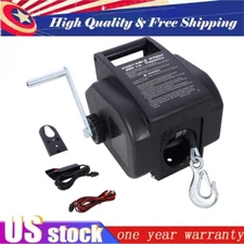 5000LBS Electric Winch Portable Remote Control Trailer Winch for Boat Truck 12V