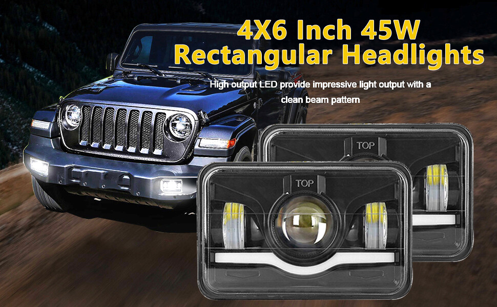 GP Xtreme 4x6 Inches H4651 H4656 DRL LED CREE Projector Seal Beam