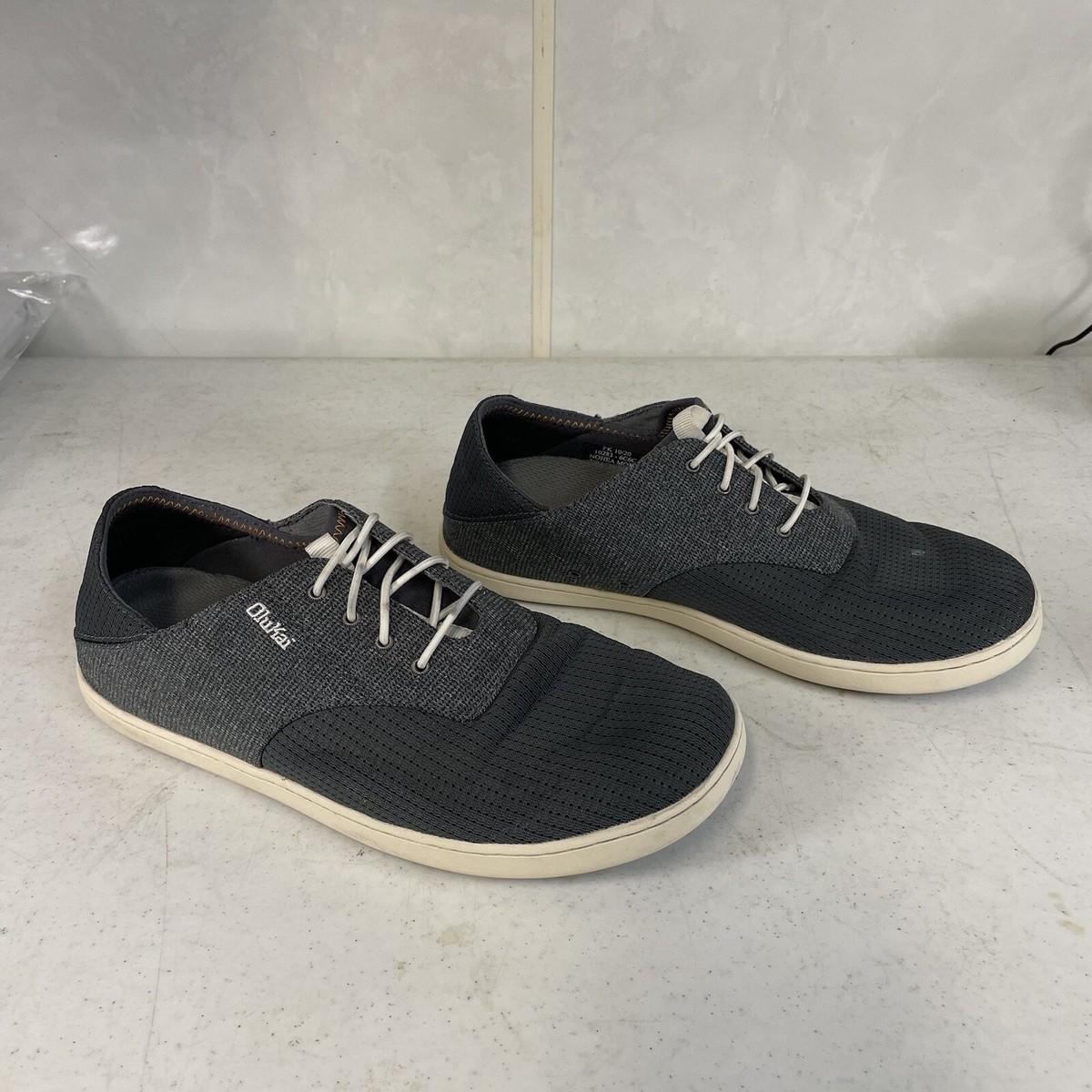 OluKai Nohea Moku Mens Size 8 Gray Black Mesh Slip On Lace  display picture 1