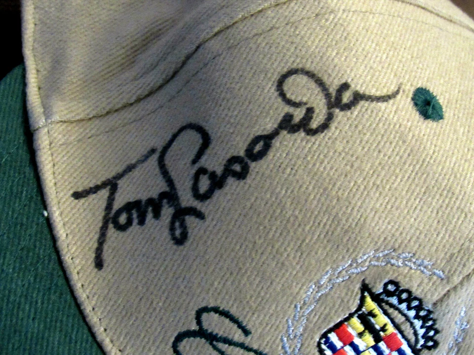 TOMMY TOM LASORDA DODGERS HOF SIGNED AUTO VTG CADILLAC LOGO CAP HAT JSA BEAUTY - Image 2 of 3