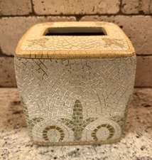 VTG Croscill Torino Tissue Box Cover Terrazo Mosaic Mediterranean Style