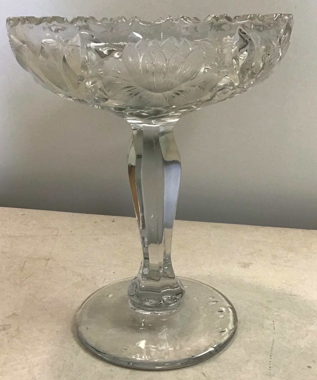 Brilliant Crystal Cut Glass Compote Saw 