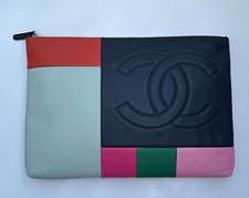 Chanel Leather Pochette, Never Used, Multicoloured, Authenticity Card
