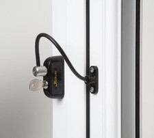 JACKLOC Pro-5 window or door cable restrictor, Key lock for child safety,BLACK