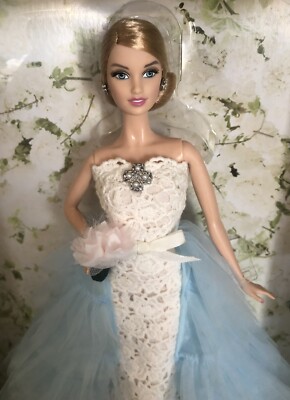 Oscar De La Renta Wedding Bride Barbie Doll With Earrings