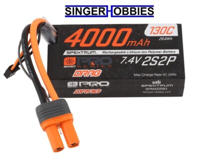 Spektrum SPMXDRB1 2S 130C Smart LiPo No Prep Drag Pro Series Battery w/IC5 HH