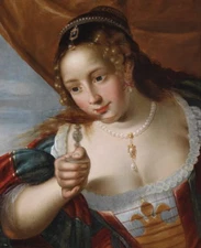 Ｏｉｌ　ｐａｉｎｔｉｎｇ beautiful beauty portrait young noble lady woman drinking wine art