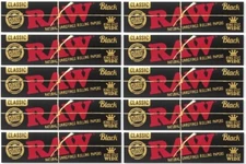 BUY 10 PACKS of RAW BLACK CLASSIC KING SIZE "WIDE" Rolling Papers 33 leaves pack