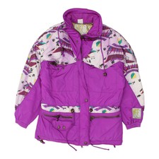 Ellesse Womens Purple Funky Ski Jacket | Vintage Retro Winter Sports Snow Coat