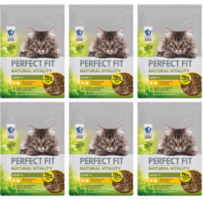 6x650 g PERFECT FIT Natural Vitality Trockenfutter Huhn Truthahn adulte Katzen