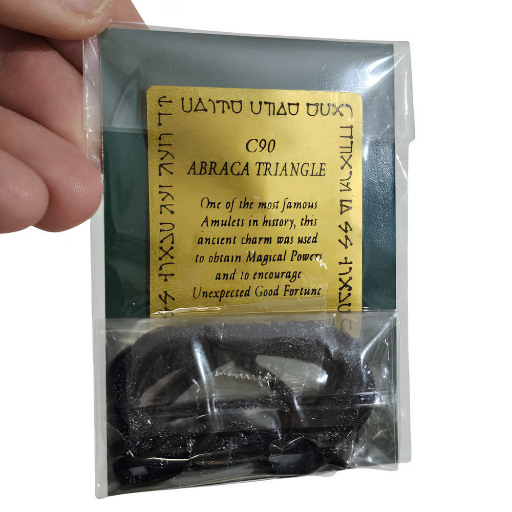 Abracadabra Pendant Necklace Amulet Occult Talisman Abraca Triangle Mixed Metal