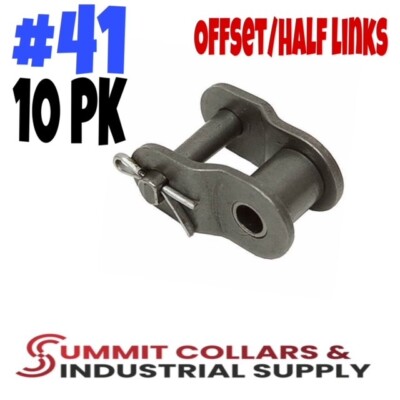 (10PK) #41 Roller Chain Offset Links - 1/2'' Pitch - Half Link, Great Quality!