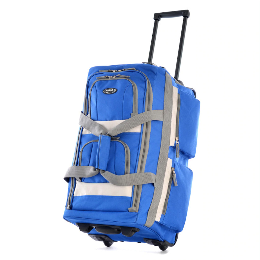 Olympia Royal Blue 8 Pocket Rolling Duffle Bag B1134
