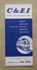 C&EI CHICAGO & EASTERN ILLINOIS Public Timetable: 9/28/52 System