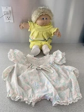 Vintage Cabbage Patch Girl Doll 1978-82 Blond CurlyHair Blue Eyes OrigClothes +2