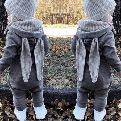 Kids Baby Boy Warm Infant Romper Jumpsuit Bodysuit Hooded Clothes Outfit - Afbeelding 4 van 25