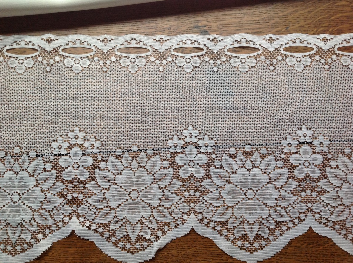 Rideau brise bise dentelle brodée 50x30cm - Déco d'Élise