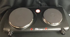 EDB-302BF Elite Cuisine by Maxi-Matic Electric Double Burner Hot Plate Black NEW