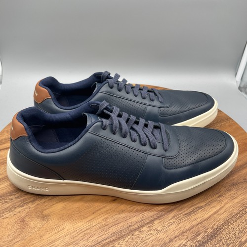 Scarpe Cole Haan Grand Crosscourt uomo 13 W pelle blu sneakers eleganti moderne