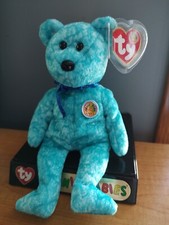 Sparkles Ty Retired Beanie Baby Teddy Bear - BBOM January 2003