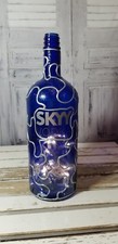 Hand Painted Wine Bottle Glass Kitchen decor Light bar Vodka skyy barware doll