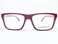 NEW Emporio Armani EA3034 5616 Mens Grey/Red Rectangle Eyeglasses Frames 53/16