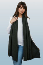CASHMERE CHARCOAL SCARF Thick Shawl Travel Wrap Handmade Natural Cashmere Soft