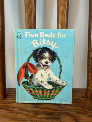 Vintage Rand McNally Books Junior Elf Books Five Beds For Bitsy, Puppies