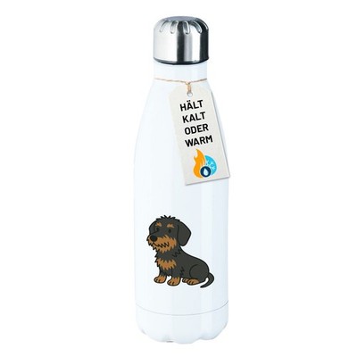 Edelstahl-Trinkflasche Rauhaar Dackel Sausage Dog Comic Geschenkidee Rauhaar Dac