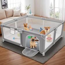 50x50x26 Inches Puppy Playpen with Gate, Dog Playpen for Puppies or Small Dog...
