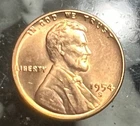 1954 S LINCOLN CENT - DIE CLASH ERROR "GHOST OF LINCOLN" REVERSE CHOICE BU