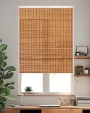 32''W X 72''H Cordless Bamboo Roman Shades for Interior Windows, Roll Up Bamb...