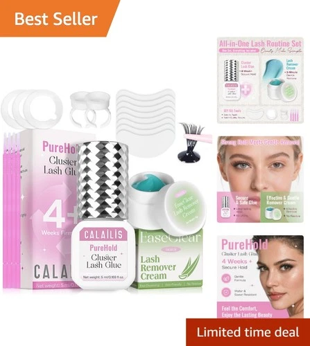 Quick-Dry 2-3 Sec Lash Glue & Clean Aloe Remover - Lasting Lash Hold, 4+ Weeks - product listing photo