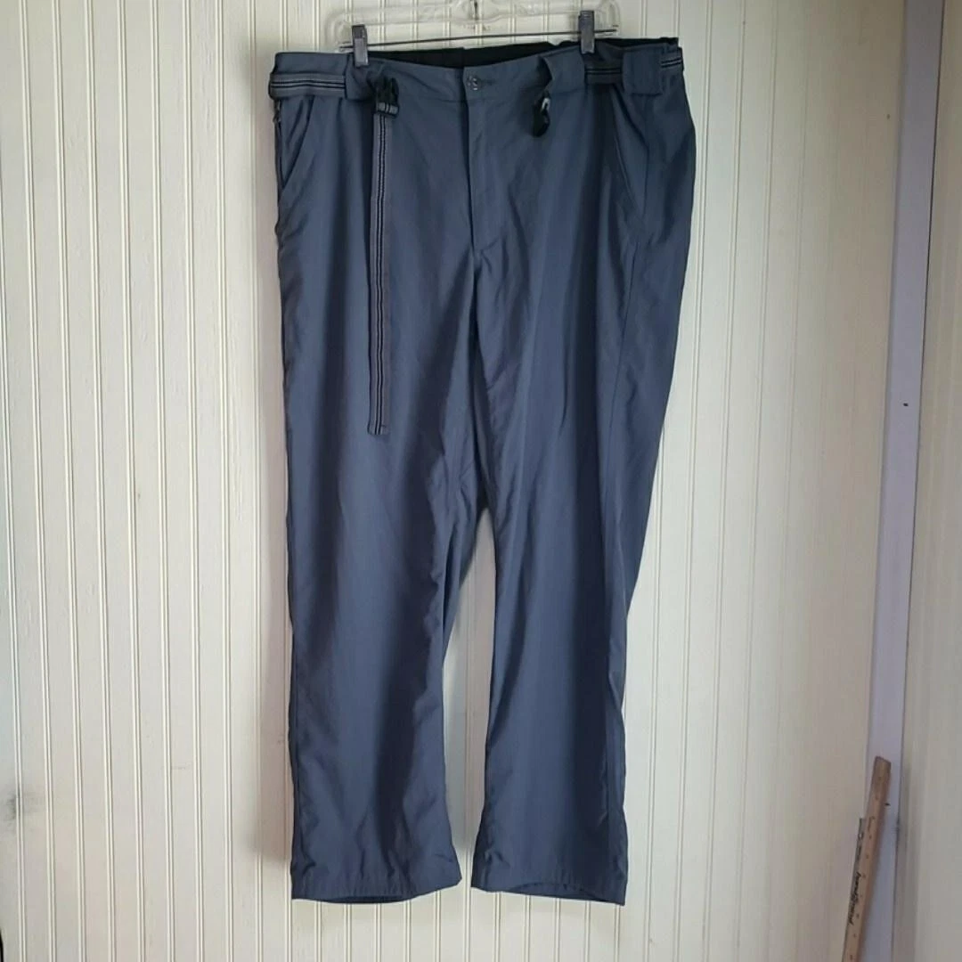 Duluth Trading Co Pants Mens 42x31 Gray Nylon Rain Elastic Waist Hiking Outdoor
