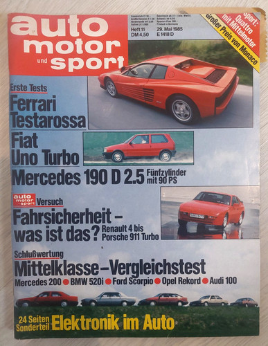 automotorsport 11/85: HONDA CIVIC CRX + VW CARAVELLE SYNCRO +  MERCEDES 190 D +