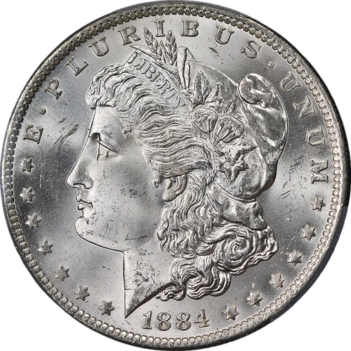 1884-O Morgan Silver Dollar PCGS MS64+ Blazing White Gem Strong Strike