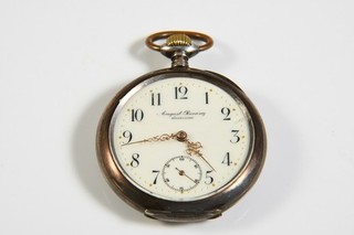 Q78E35 Silver 800 Pocket Watch August Ressing Düsseldorf around 1890