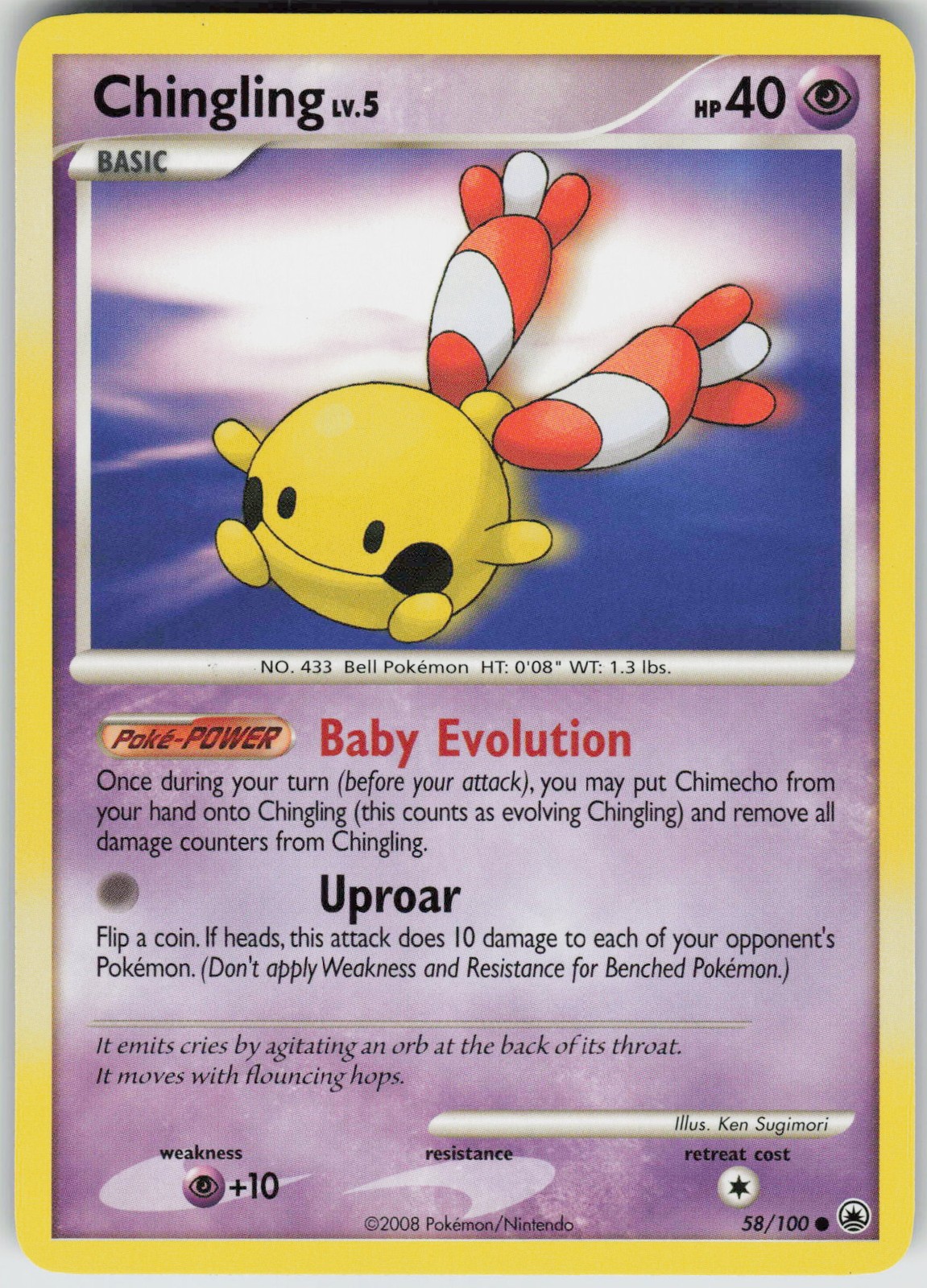 Pokemon Chingling 58/100 Majestic Dawn Common NM