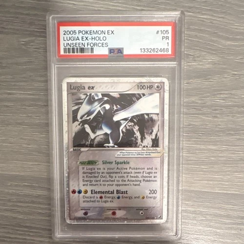 Pokémon Lugia EX 105/115 Unseen Forces Ultra Rare Holo PSA 1 English