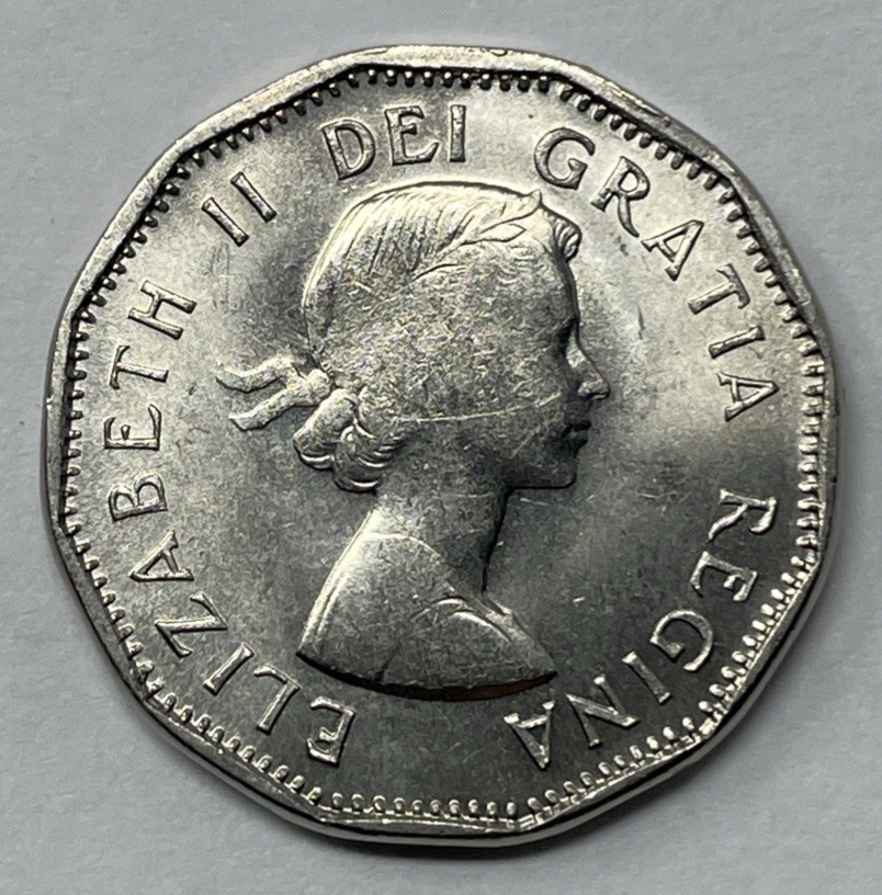 1962 “Bald Beaver” Variety Canada Nickel 5 Cent. MS-63 Condition