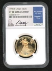1990 P ~ $25 GOLD EAGLE ~ 1/2oz ~ PF70 ULTRA CAMEO ~ EDMUND MOY