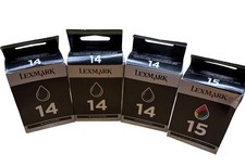 Genuine Lexmark 14 3PK Black Ink Cartridges Box X  1 Color Ink 15 Lot Of 4 NOS