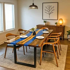 Modern Epoxy Resin Dining Table – Elegant Handmade Table for Kitchen or Dining