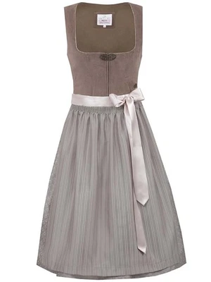 MarJo Dirndl Übersee 65cm Länge coffee schlichtes Samtdirndl Samt Damen - Bild 1 von 3