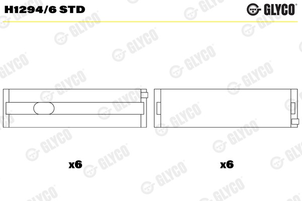 Glyco H1294/6 STD Kurbelwellenlager FüR VW-image