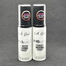 L.A. Girl PRO.color Foundation Mixing Pigment White GLM711 1 oz Pump Lot of 2