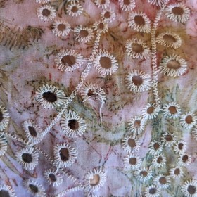 Eyelet Lace Wide Leg Jumpsuit Size L Pink Floral Smocked Fairy Cottage Pastel