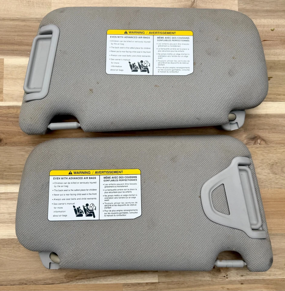 NISSAN SENTRA 2013-2019 OEM DRIVER & PASSENGER SUN VISORS GRAY CLOTH SUNVISORS - Image 2 of 2