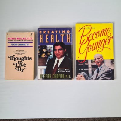 Self-Help & Health 3 Book Bundle Chopra Creating Health, Become Younger, Thought