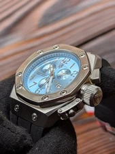 Swiss Legend New OldStock Trimix Fantastic Sunray Brushed Blue Dial Chronograph